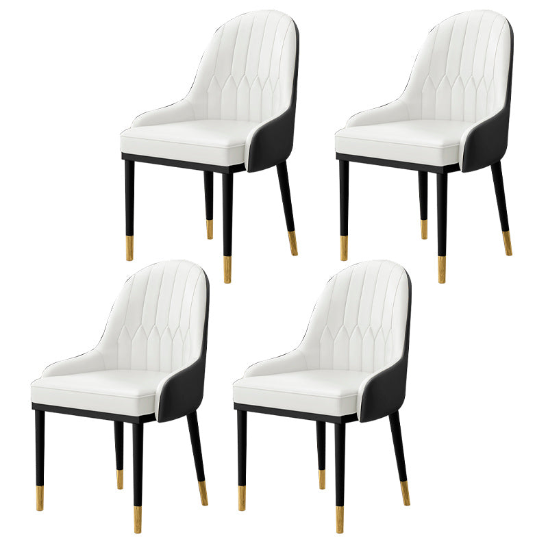 Leather Kitchen Side Chair 19'' Wide Dining Parsons Chair for Restaurant White 4 Piece Set Clearhalo ' kitchen&dining_furn' 'Dining Chairs' 'Dining Tables & Seating' 'dining_chair' 'furn' 'furn_dining_chair' 'Furniture' 'furniture_dining_chair' 'Kitchen & Dining Furniture' 'kitchen' 3453380