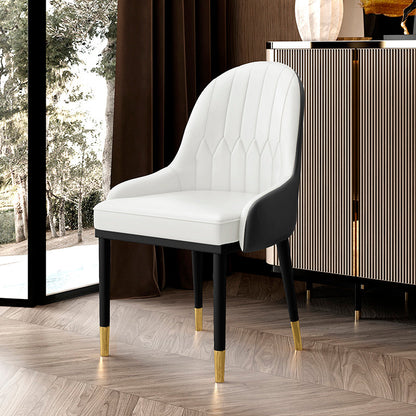 Leather Kitchen Side Chair 19'' Wide Dining Parsons Chair for Restaurant White 1 Piece Clearhalo ' kitchen&dining_furn' 'Dining Chairs' 'Dining Tables & Seating' 'dining_chair' 'furn' 'furn_dining_chair' 'Furniture' 'furniture_dining_chair' 'Kitchen & Dining Furniture' 'kitchen' 3453382