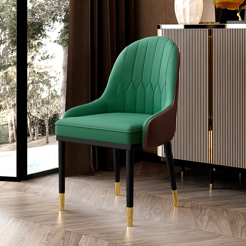 Leather Kitchen Side Chair 19'' Wide Dining Parsons Chair for Restaurant Green 1 Piece Clearhalo ' kitchen&dining_furn' 'Dining Chairs' 'Dining Tables & Seating' 'dining_chair' 'furn' 'furn_dining_chair' 'Furniture' 'furniture_dining_chair' 'Kitchen & Dining Furniture' 'kitchen' 3453392