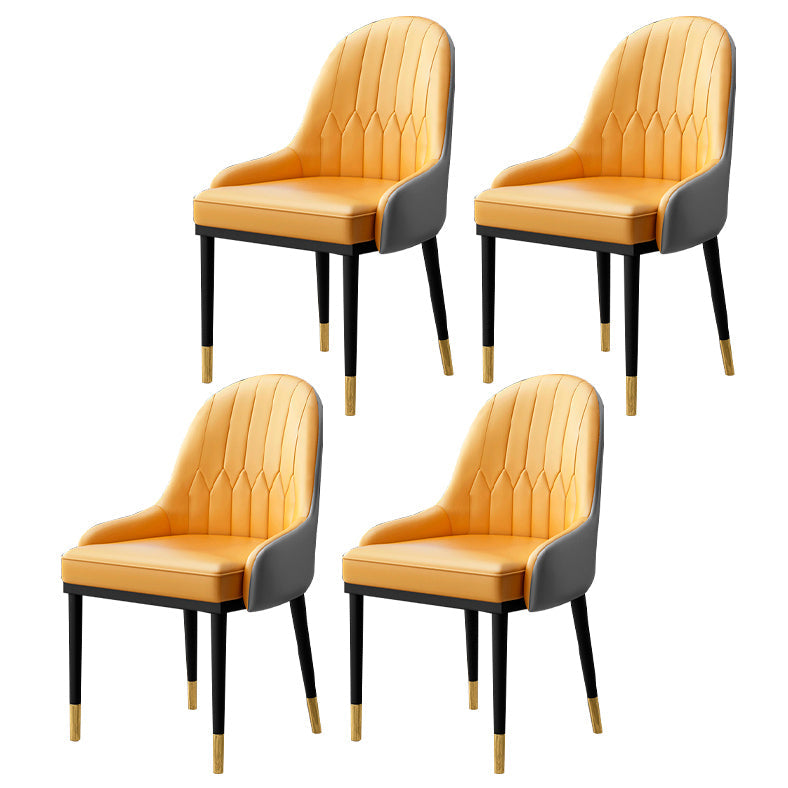Leather Kitchen Side Chair 19'' Wide Dining Parsons Chair for Restaurant Yellow 4 Piece Set Clearhalo ' kitchen&dining_furn' 'Dining Chairs' 'Dining Tables & Seating' 'dining_chair' 'furn' 'furn_dining_chair' 'Furniture' 'furniture_dining_chair' 'Kitchen & Dining Furniture' 'kitchen' 3453396