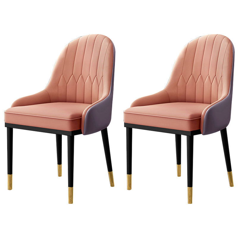 Leather Kitchen Side Chair 19'' Wide Dining Parsons Chair for Restaurant Beige-Pink 2 Piece Set Clearhalo ' kitchen&dining_furn' 'Dining Chairs' 'Dining Tables & Seating' 'dining_chair' 'furn' 'furn_dining_chair' 'Furniture' 'furniture_dining_chair' 'Kitchen & Dining Furniture' 'kitchen' 3453399