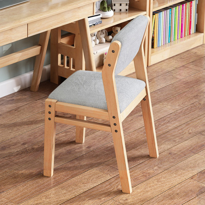Scandinavian Rubberwood Kitchen Side Chair Liftable Open Back Dining Chair Clearhalo ' kitchen&dining_furn' 'Dining Chairs' 'Dining Tables & Seating' 'dining_chair' 'Furniture' 'furniture_dining_chair' 'Kitchen & Dining Furniture' 'kitchen' 3453405