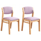 Scandinavian Rubberwood Kitchen Side Chair Liftable Open Back Dining Chair Light Pink Natural Wood Set of 2 Clearhalo ' kitchen&dining_furn' 'Dining Chairs' 'Dining Tables & Seating' 'dining_chair' 'Furniture' 'furniture_dining_chair' 'Kitchen & Dining Furniture' 'kitchen' 3453408
