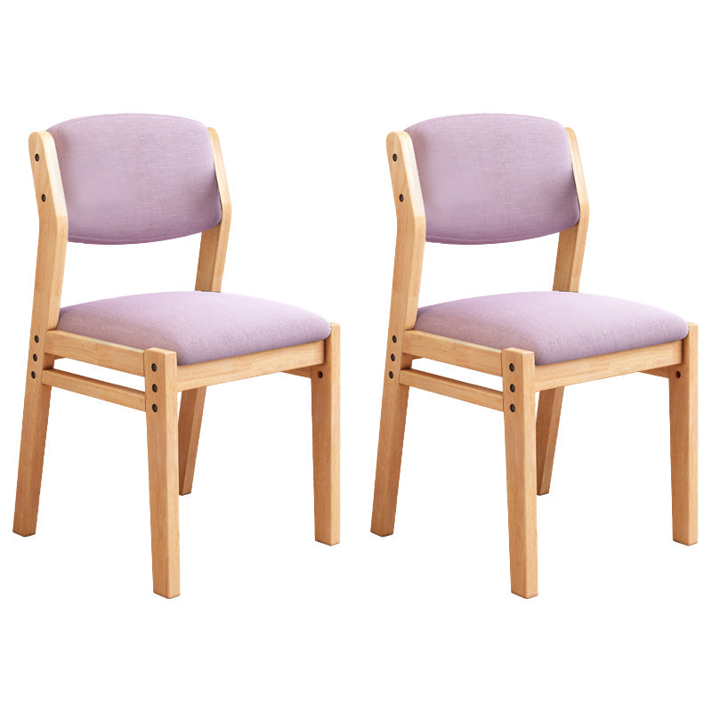 Scandinavian Rubberwood Kitchen Side Chair Liftable Open Back Dining Chair Light Pink Natural Wood Set of 2 Clearhalo ' kitchen&dining_furn' 'Dining Chairs' 'Dining Tables & Seating' 'dining_chair' 'Furniture' 'furniture_dining_chair' 'Kitchen & Dining Furniture' 'kitchen' 3453408
