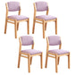 Scandinavian Rubberwood Kitchen Side Chair Liftable Open Back Dining Chair Light Pink Natural Wood Set of 4 Clearhalo ' kitchen&dining_furn' 'Dining Chairs' 'Dining Tables & Seating' 'dining_chair' 'Furniture' 'furniture_dining_chair' 'Kitchen & Dining Furniture' 'kitchen' 3453410