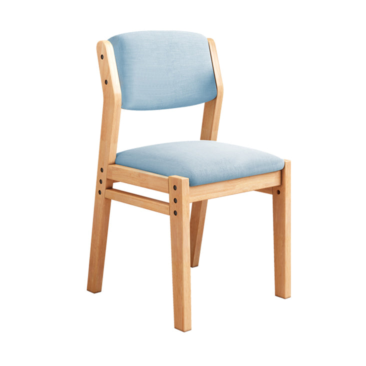 Scandinavian Rubberwood Kitchen Side Chair Liftable Open Back Dining Chair Light Blue Natural Wood 1 Piece Clearhalo ' kitchen&dining_furn' 'Dining Chairs' 'Dining Tables & Seating' 'dining_chair' 'Furniture' 'furniture_dining_chair' 'Kitchen & Dining Furniture' 'kitchen' 3453412