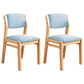 Scandinavian Rubberwood Kitchen Side Chair Liftable Open Back Dining Chair Light Blue Natural Wood Set of 2 Clearhalo ' kitchen&dining_furn' 'Dining Chairs' 'Dining Tables & Seating' 'dining_chair' 'Furniture' 'furniture_dining_chair' 'Kitchen & Dining Furniture' 'kitchen' 3453413