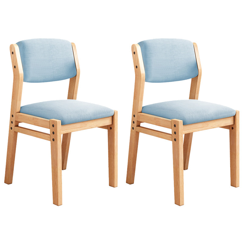 Scandinavian Rubberwood Kitchen Side Chair Liftable Open Back Dining Chair Light Blue Natural Wood Set of 2 Clearhalo ' kitchen&dining_furn' 'Dining Chairs' 'Dining Tables & Seating' 'dining_chair' 'Furniture' 'furniture_dining_chair' 'Kitchen & Dining Furniture' 'kitchen' 3453413