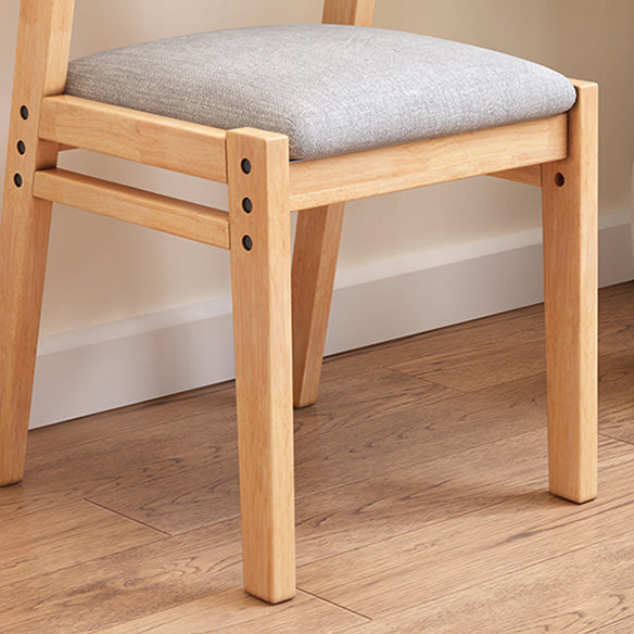 Scandinavian Rubberwood Kitchen Side Chair Liftable Open Back Dining Chair Clearhalo ' kitchen&dining_furn' 'Dining Chairs' 'Dining Tables & Seating' 'dining_chair' 'Furniture' 'furniture_dining_chair' 'Kitchen & Dining Furniture' 'kitchen' 3453419