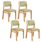 Scandinavian Rubberwood Kitchen Side Chair Liftable Open Back Dining Chair Light Green Natural Wood Set of 4 Clearhalo ' kitchen&dining_furn' 'Dining Chairs' 'Dining Tables & Seating' 'dining_chair' 'Furniture' 'furniture_dining_chair' 'Kitchen & Dining Furniture' 'kitchen' 3453421