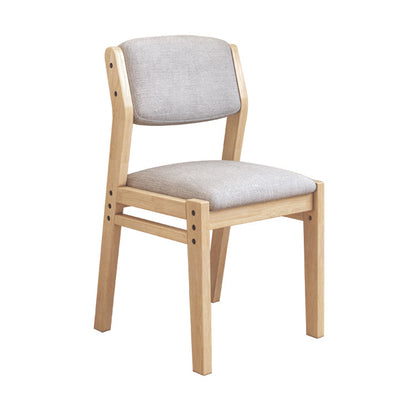 Scandinavian Rubberwood Kitchen Side Chair Liftable Open Back Dining Chair Light Gray Natural Wood 1 Piece Clearhalo ' kitchen&dining_furn' 'Dining Chairs' 'Dining Tables & Seating' 'dining_chair' 'Furniture' 'furniture_dining_chair' 'Kitchen & Dining Furniture' 'kitchen' 3453424