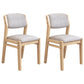 Scandinavian Rubberwood Kitchen Side Chair Liftable Open Back Dining Chair Light Gray Natural Wood Set of 2 Clearhalo ' kitchen&dining_furn' 'Dining Chairs' 'Dining Tables & Seating' 'dining_chair' 'Furniture' 'furniture_dining_chair' 'Kitchen & Dining Furniture' 'kitchen' 3453425
