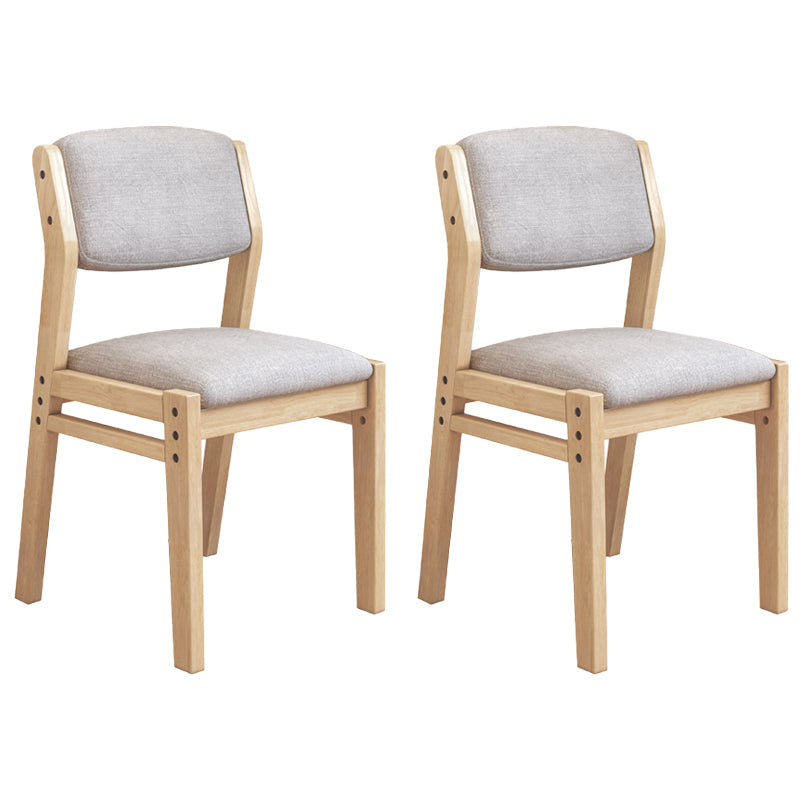 Scandinavian Rubberwood Kitchen Side Chair Liftable Open Back Dining Chair Light Gray Natural Wood Set of 2 Clearhalo ' kitchen&dining_furn' 'Dining Chairs' 'Dining Tables & Seating' 'dining_chair' 'Furniture' 'furniture_dining_chair' 'Kitchen & Dining Furniture' 'kitchen' 3453425