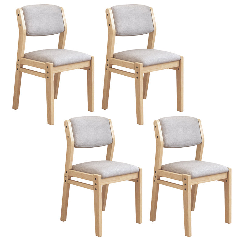 Scandinavian Rubberwood Kitchen Side Chair Liftable Open Back Dining Chair Light Gray Natural Wood Set of 4 Clearhalo ' kitchen&dining_furn' 'Dining Chairs' 'Dining Tables & Seating' 'dining_chair' 'Furniture' 'furniture_dining_chair' 'Kitchen & Dining Furniture' 'kitchen' 3453427