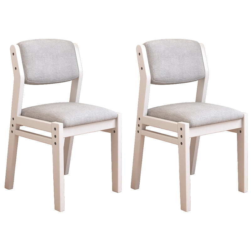 Scandinavian Rubberwood Kitchen Side Chair Liftable Open Back Dining Chair Light Gray White Set of 2 Clearhalo ' kitchen&dining_furn' 'Dining Chairs' 'Dining Tables & Seating' 'dining_chair' 'Furniture' 'furniture_dining_chair' 'Kitchen & Dining Furniture' 'kitchen' 3453436