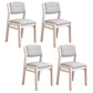 Scandinavian Rubberwood Kitchen Side Chair Liftable Open Back Dining Chair Light Gray White Set of 4 Clearhalo ' kitchen&dining_furn' 'Dining Chairs' 'Dining Tables & Seating' 'dining_chair' 'Furniture' 'furniture_dining_chair' 'Kitchen & Dining Furniture' 'kitchen' 3453437