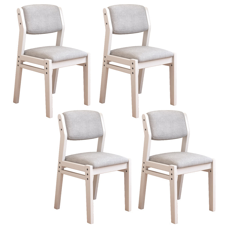 Scandinavian Rubberwood Kitchen Side Chair Liftable Open Back Dining Chair Light Gray White Set of 4 Clearhalo ' kitchen&dining_furn' 'Dining Chairs' 'Dining Tables & Seating' 'dining_chair' 'Furniture' 'furniture_dining_chair' 'Kitchen & Dining Furniture' 'kitchen' 3453437