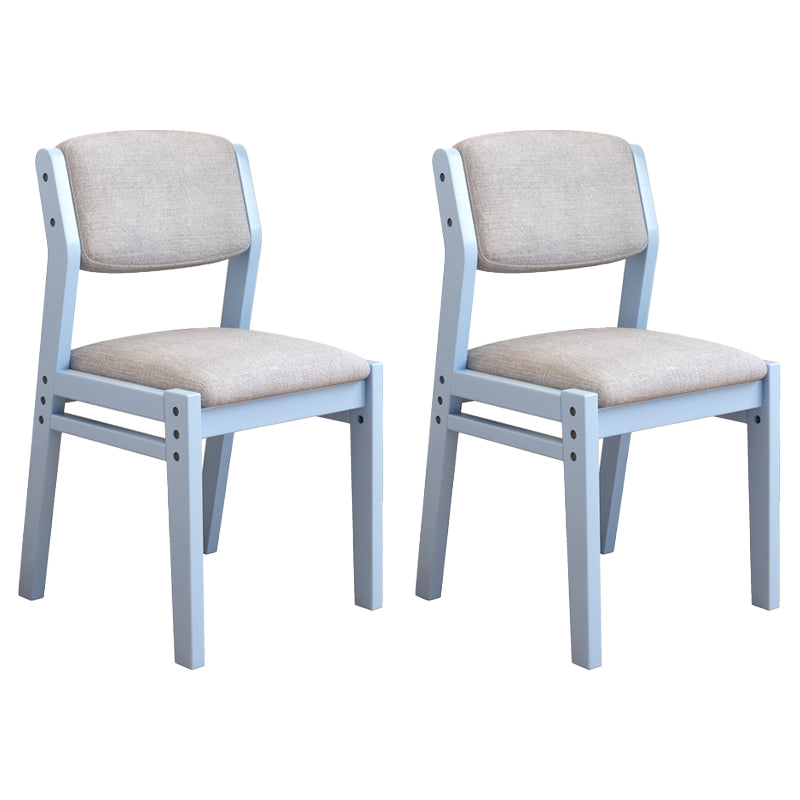 Scandinavian Rubberwood Kitchen Side Chair Liftable Open Back Dining Chair Light Gray Blue Set of 2 Clearhalo ' kitchen&dining_furn' 'Dining Chairs' 'Dining Tables & Seating' 'dining_chair' 'Furniture' 'furniture_dining_chair' 'Kitchen & Dining Furniture' 'kitchen' 3453439