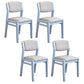 Scandinavian Rubberwood Kitchen Side Chair Liftable Open Back Dining Chair Light Gray Blue Set of 4 Clearhalo ' kitchen&dining_furn' 'Dining Chairs' 'Dining Tables & Seating' 'dining_chair' 'Furniture' 'furniture_dining_chair' 'Kitchen & Dining Furniture' 'kitchen' 3453440