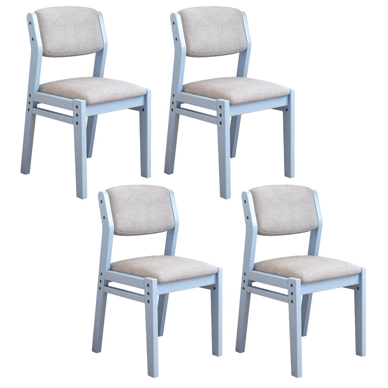 Scandinavian Rubberwood Kitchen Side Chair Liftable Open Back Dining Chair Light Gray Blue Set of 4 Clearhalo ' kitchen&dining_furn' 'Dining Chairs' 'Dining Tables & Seating' 'dining_chair' 'Furniture' 'furniture_dining_chair' 'Kitchen & Dining Furniture' 'kitchen' 3453440