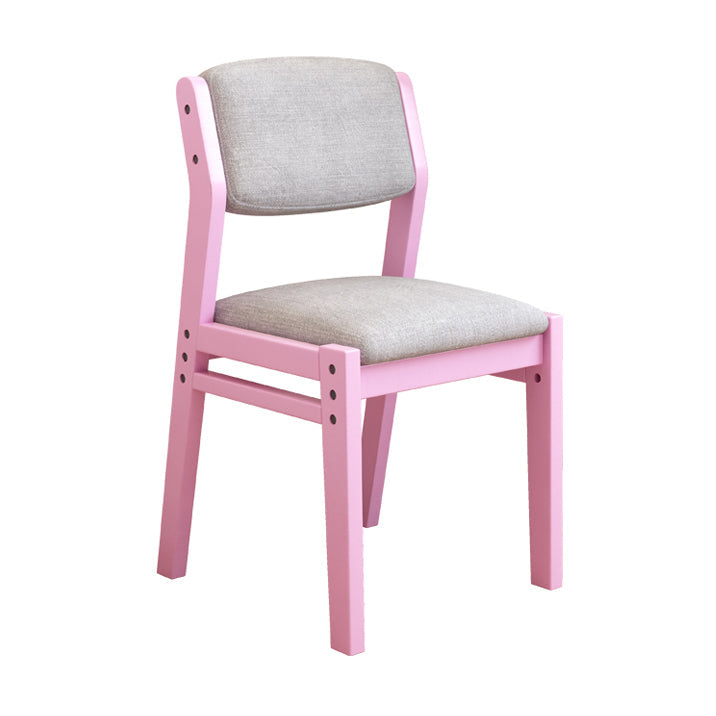 Scandinavian Rubberwood Kitchen Side Chair Liftable Open Back Dining Chair Light Gray Pink 1 Piece Clearhalo ' kitchen&dining_furn' 'Dining Chairs' 'Dining Tables & Seating' 'dining_chair' 'Furniture' 'furniture_dining_chair' 'Kitchen & Dining Furniture' 'kitchen' 3453441