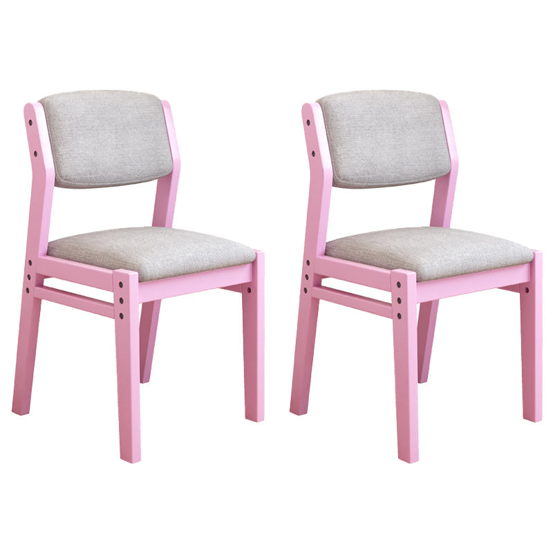 Scandinavian Rubberwood Kitchen Side Chair Liftable Open Back Dining Chair Light Gray Pink Set of 2 Clearhalo ' kitchen&dining_furn' 'Dining Chairs' 'Dining Tables & Seating' 'dining_chair' 'Furniture' 'furniture_dining_chair' 'Kitchen & Dining Furniture' 'kitchen' 3453442