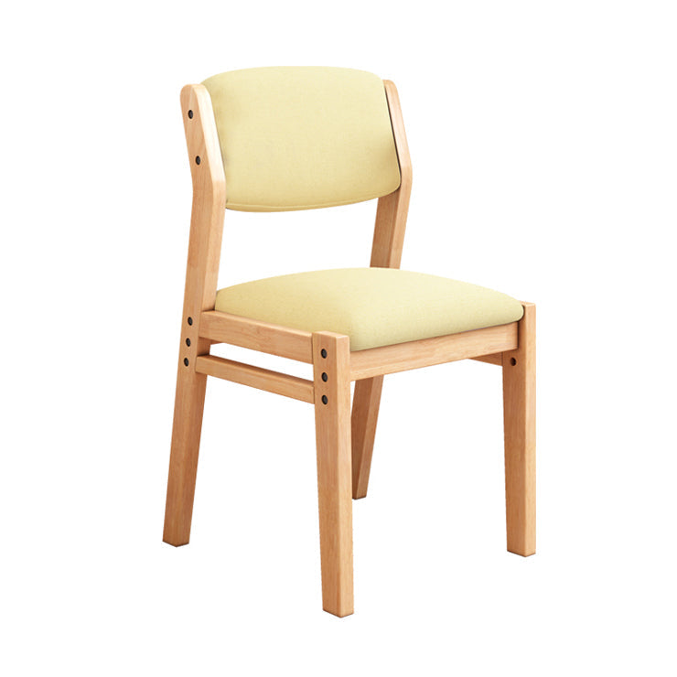 Scandinavian Rubberwood Kitchen Side Chair Liftable Open Back Dining Chair Light Yellow Natural Wood 1 Piece Clearhalo ' kitchen&dining_furn' 'Dining Chairs' 'Dining Tables & Seating' 'dining_chair' 'Furniture' 'furniture_dining_chair' 'Kitchen & Dining Furniture' 'kitchen' 3453444