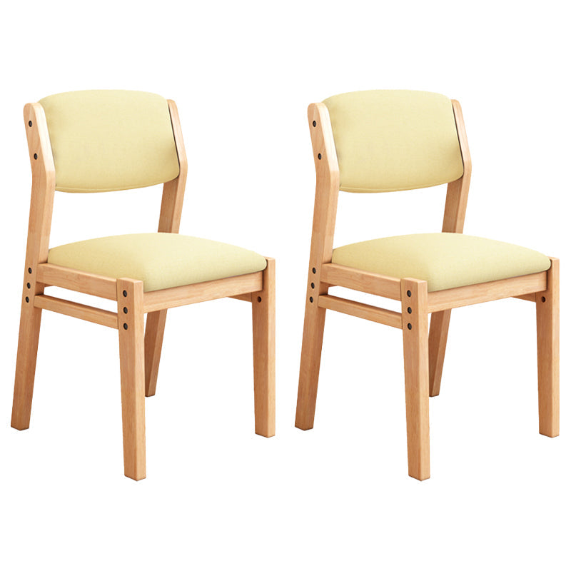 Scandinavian Rubberwood Kitchen Side Chair Liftable Open Back Dining Chair Light Yellow Natural Wood Set of 2 Clearhalo ' kitchen&dining_furn' 'Dining Chairs' 'Dining Tables & Seating' 'dining_chair' 'Furniture' 'furniture_dining_chair' 'Kitchen & Dining Furniture' 'kitchen' 3453445
