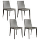 Metal Contemporary Dining Room Chairs Metallic Finish Parsons Dining Chairs Grey Set of 4 Clearhalo ' kitchen&dining_furn' 'Dining Chairs' 'Dining Tables & Seating' 'dining_chair' 'Furniture' 'furniture_dining_chair' 'Kitchen & Dining Furniture' 'kitchen' 3453449