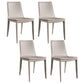 Metal Contemporary Dining Room Chairs Metallic Finish Parsons Dining Chairs Light Khaki Set of 4 Clearhalo ' kitchen&dining_furn' 'Dining Chairs' 'Dining Tables & Seating' 'dining_chair' 'Furniture' 'furniture_dining_chair' 'Kitchen & Dining Furniture' 'kitchen' 3453455