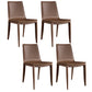Metal Contemporary Dining Room Chairs Metallic Finish Parsons Dining Chairs Brown Set of 4 Clearhalo ' kitchen&dining_furn' 'Dining Chairs' 'Dining Tables & Seating' 'dining_chair' 'Furniture' 'furniture_dining_chair' 'Kitchen & Dining Furniture' 'kitchen' 3453462