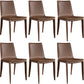 Metal Contemporary Dining Room Chairs Metallic Finish Parsons Dining Chairs Brown Set of 6 Clearhalo ' kitchen&dining_furn' 'Dining Chairs' 'Dining Tables & Seating' 'dining_chair' 'Furniture' 'furniture_dining_chair' 'Kitchen & Dining Furniture' 'kitchen' 3453464