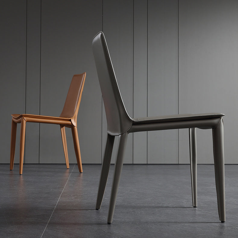 Metal Contemporary Dining Room Chairs Metallic Finish Parsons Dining Chairs Clearhalo ' kitchen&dining_furn' 'Dining Chairs' 'Dining Tables & Seating' 'dining_chair' 'Furniture' 'furniture_dining_chair' 'Kitchen & Dining Furniture' 'kitchen' 3453470