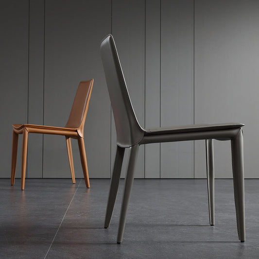 Metal Contemporary Dining Room Chairs Metallic Finish Parsons Dining Chairs Clearhalo ' kitchen&dining_furn' 'Dining Chairs' 'Dining Tables & Seating' 'dining_chair' 'Furniture' 'furniture_dining_chair' 'Kitchen & Dining Furniture' 'kitchen' 3453470