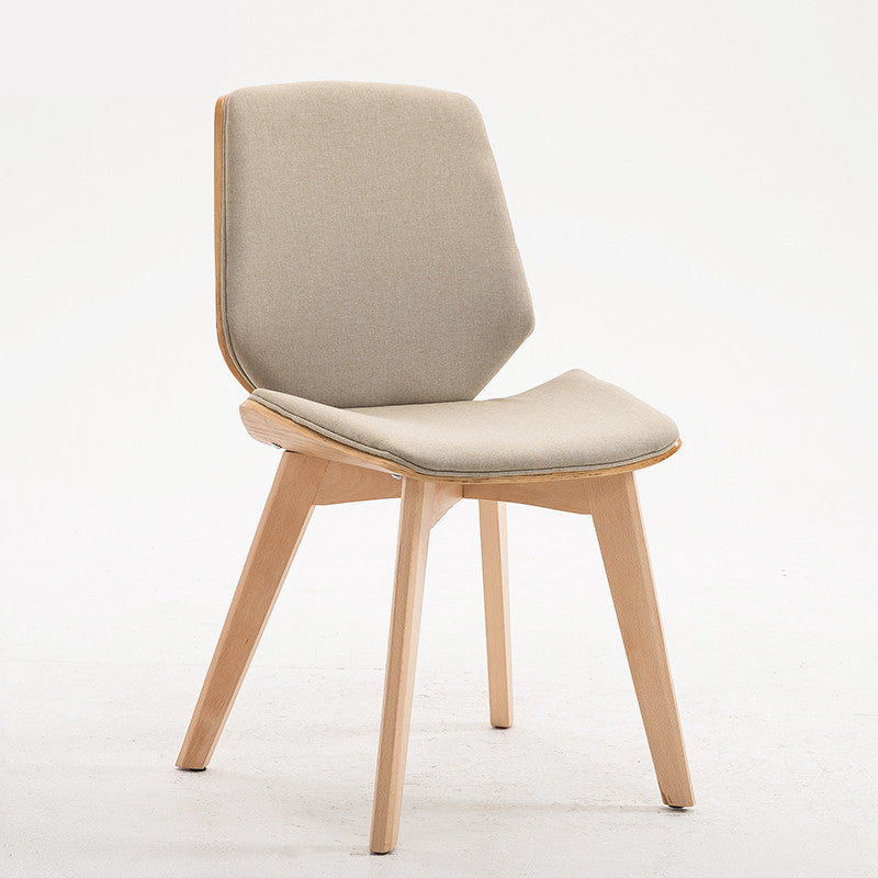 Wood Kitchen Dining Room Chair Contemporary Style Solid Back Side Chairs Off-White 1 Piece Clearhalo ' kitchen&dining_furn' 'Dining Chairs' 'Dining Tables & Seating' 'dining_chair' 'Furniture' 'furniture_dining_chair' 'Kitchen & Dining Furniture' 'kitchen' 3453476