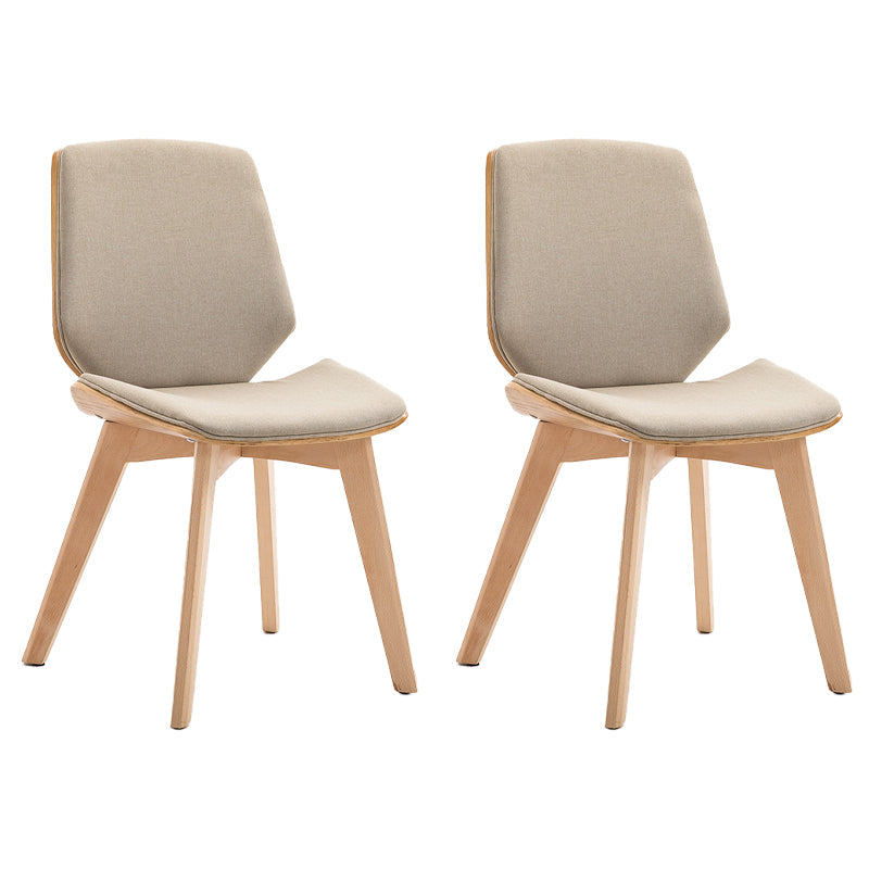Wood Kitchen Dining Room Chair Contemporary Style Solid Back Side Chairs Off-White Set of 2 Clearhalo ' kitchen&dining_furn' 'Dining Chairs' 'Dining Tables & Seating' 'dining_chair' 'Furniture' 'furniture_dining_chair' 'Kitchen & Dining Furniture' 'kitchen' 3453477