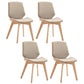 Wood Kitchen Dining Room Chair Contemporary Style Solid Back Side Chairs Off-White Set of 4 Clearhalo ' kitchen&dining_furn' 'Dining Chairs' 'Dining Tables & Seating' 'dining_chair' 'Furniture' 'furniture_dining_chair' 'Kitchen & Dining Furniture' 'kitchen' 3453478