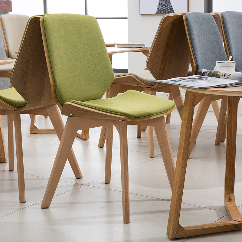 Wood Kitchen Dining Room Chair Contemporary Style Solid Back Side Chairs Green 1 Piece Clearhalo ' kitchen&dining_furn' 'Dining Chairs' 'Dining Tables & Seating' 'dining_chair' 'Furniture' 'furniture_dining_chair' 'Kitchen & Dining Furniture' 'kitchen' 3453480