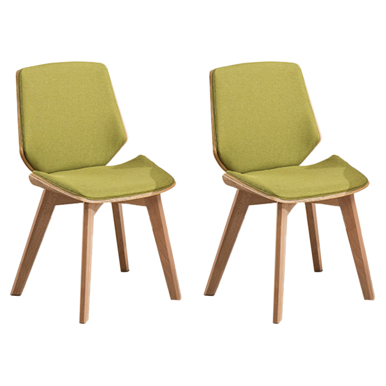 Wood Kitchen Dining Room Chair Contemporary Style Solid Back Side Chairs Green Set of 2 Clearhalo ' kitchen&dining_furn' 'Dining Chairs' 'Dining Tables & Seating' 'dining_chair' 'Furniture' 'furniture_dining_chair' 'Kitchen & Dining Furniture' 'kitchen' 3453481