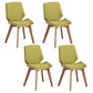 Wood Kitchen Dining Room Chair Contemporary Style Solid Back Side Chairs Green Set of 4 Clearhalo ' kitchen&dining_furn' 'Dining Chairs' 'Dining Tables & Seating' 'dining_chair' 'Furniture' 'furniture_dining_chair' 'Kitchen & Dining Furniture' 'kitchen' 3453482