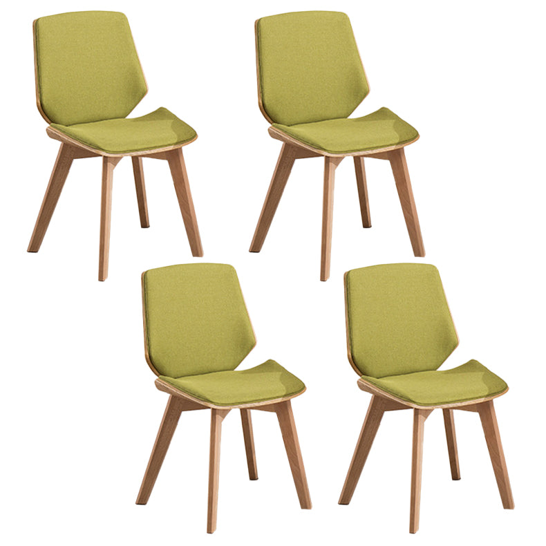 Wood Kitchen Dining Room Chair Contemporary Style Solid Back Side Chairs Green Set of 4 Clearhalo ' kitchen&dining_furn' 'Dining Chairs' 'Dining Tables & Seating' 'dining_chair' 'Furniture' 'furniture_dining_chair' 'Kitchen & Dining Furniture' 'kitchen' 3453482