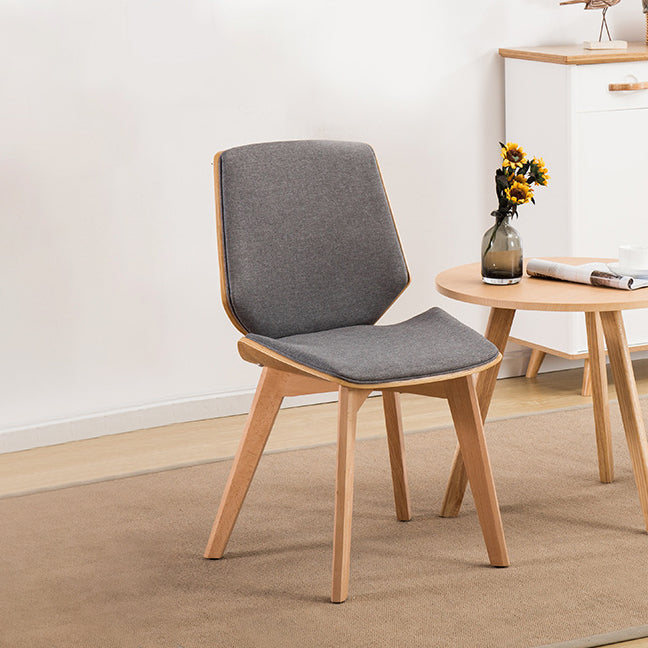 Wood Kitchen Dining Room Chair Contemporary Style Solid Back Side Chairs Grey 1 Piece Clearhalo ' kitchen&dining_furn' 'Dining Chairs' 'Dining Tables & Seating' 'dining_chair' 'Furniture' 'furniture_dining_chair' 'Kitchen & Dining Furniture' 'kitchen' 3453484