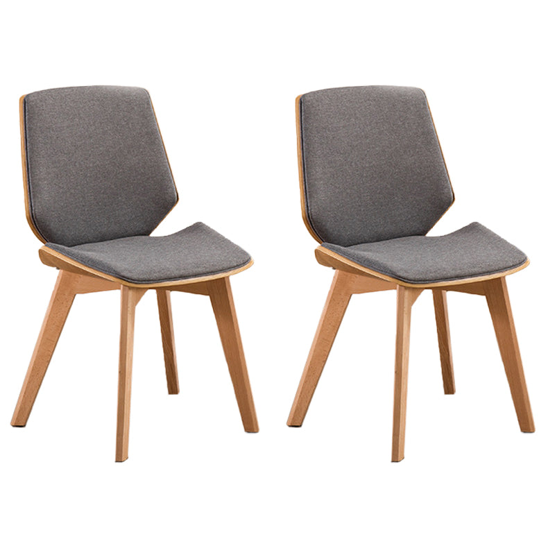 Wood Kitchen Dining Room Chair Contemporary Style Solid Back Side Chairs Grey Set of 2 Clearhalo ' kitchen&dining_furn' 'Dining Chairs' 'Dining Tables & Seating' 'dining_chair' 'Furniture' 'furniture_dining_chair' 'Kitchen & Dining Furniture' 'kitchen' 3453486