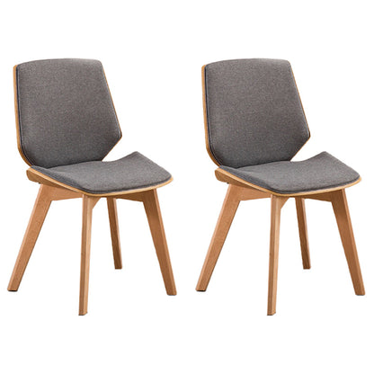 Wood Kitchen Dining Room Chair Contemporary Style Solid Back Side Chairs Grey Set of 2 Clearhalo ' kitchen&dining_furn' 'Dining Chairs' 'Dining Tables & Seating' 'dining_chair' 'Furniture' 'furniture_dining_chair' 'Kitchen & Dining Furniture' 'kitchen' 3453486