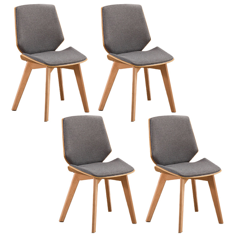 Wood Kitchen Dining Room Chair Contemporary Style Solid Back Side Chairs Grey Set of 4 Clearhalo ' kitchen&dining_furn' 'Dining Chairs' 'Dining Tables & Seating' 'dining_chair' 'Furniture' 'furniture_dining_chair' 'Kitchen & Dining Furniture' 'kitchen' 3453488