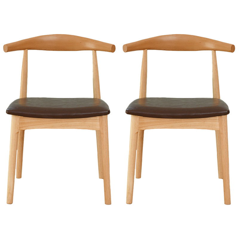 Scandinavian Rubberwood Open Side Chair Multi-color Dining Chair with 4 Legs Coffee Set of 2 Clearhalo ' kitchen&dining_furn' 'Dining Chairs' 'Dining Tables & Seating' 'dining_chair' 'Furniture' 'furniture_dining_chair' 'Kitchen & Dining Furniture' 'kitchen' 3453520