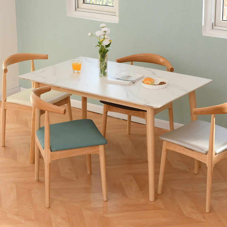 Scandinavian Rubberwood Open Side Chair Multi-color Dining Chair with 4 Legs Clearhalo ' kitchen&dining_furn' 'Dining Chairs' 'Dining Tables & Seating' 'dining_chair' 'Furniture' 'furniture_dining_chair' 'Kitchen & Dining Furniture' 'kitchen' 3453524