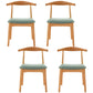 Scandinavian Rubberwood Open Side Chair Multi-color Dining Chair with 4 Legs Lake Green Set of 4 Clearhalo ' kitchen&dining_furn' 'Dining Chairs' 'Dining Tables & Seating' 'dining_chair' 'Furniture' 'furniture_dining_chair' 'Kitchen & Dining Furniture' 'kitchen' 3453527