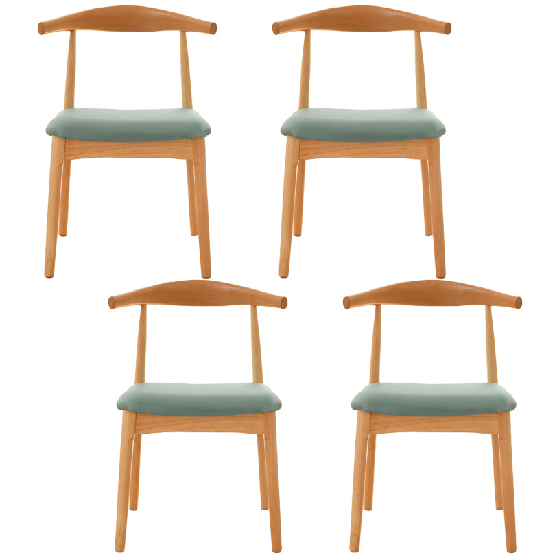 Scandinavian Rubberwood Open Side Chair Multi-color Dining Chair with 4 Legs Lake Green Set of 4 Clearhalo ' kitchen&dining_furn' 'Dining Chairs' 'Dining Tables & Seating' 'dining_chair' 'Furniture' 'furniture_dining_chair' 'Kitchen & Dining Furniture' 'kitchen' 3453527