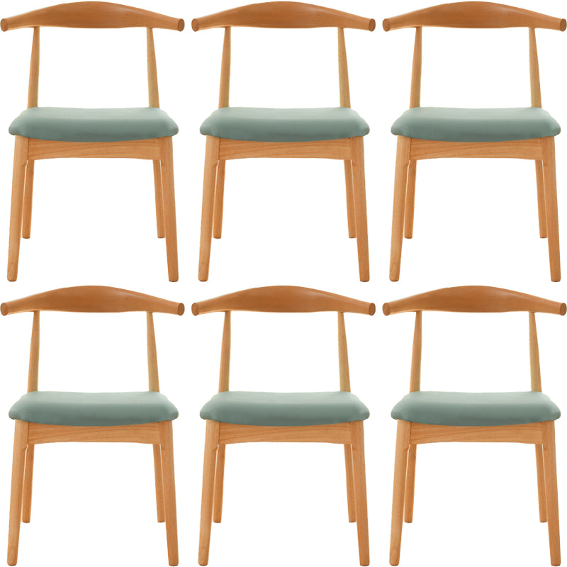 Scandinavian Rubberwood Open Side Chair Multi-color Dining Chair with 4 Legs Lake Green Set of 6 Clearhalo ' kitchen&dining_furn' 'Dining Chairs' 'Dining Tables & Seating' 'dining_chair' 'Furniture' 'furniture_dining_chair' 'Kitchen & Dining Furniture' 'kitchen' 3453529